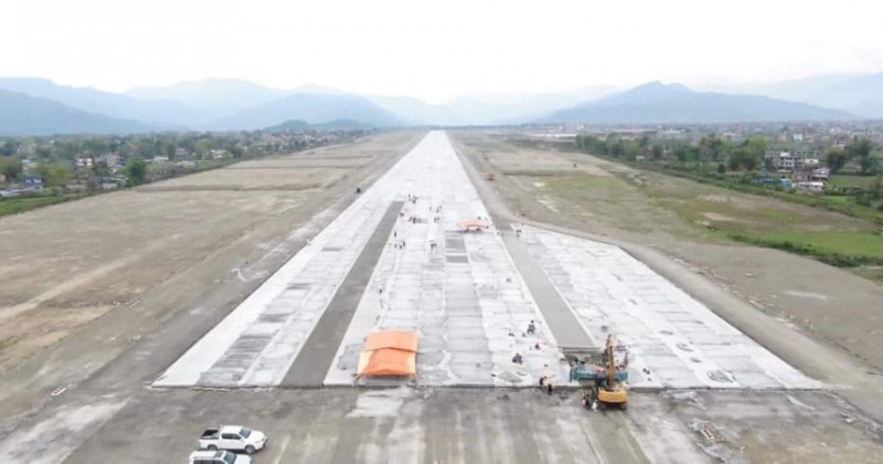 पोखरा अन्तर्राष्ट्रिय विमानस्थलको काम ६० प्रतिशत  सम्पन्न