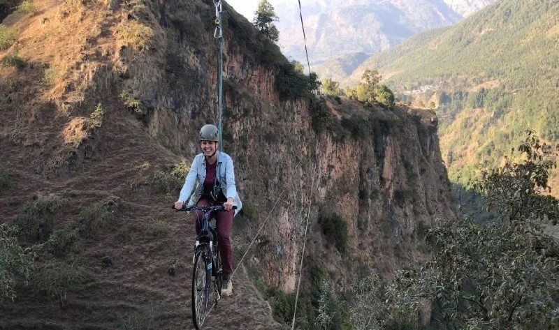 बागलुङ र पर्वतको काली गण्डकी खोचमा  विश्वकै अग्लो र लामो स्काई साइकलिङ