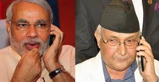 प्रधानमन्त्री ओली र भारतीय प्रधानमन्त्री मोदीबीच टेलिफोन संवाद