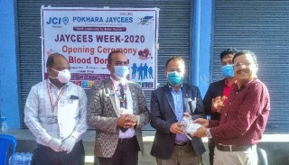 पोखरा जेसिजको   रक्तदान मा ४५ युनिट रगत संकलन