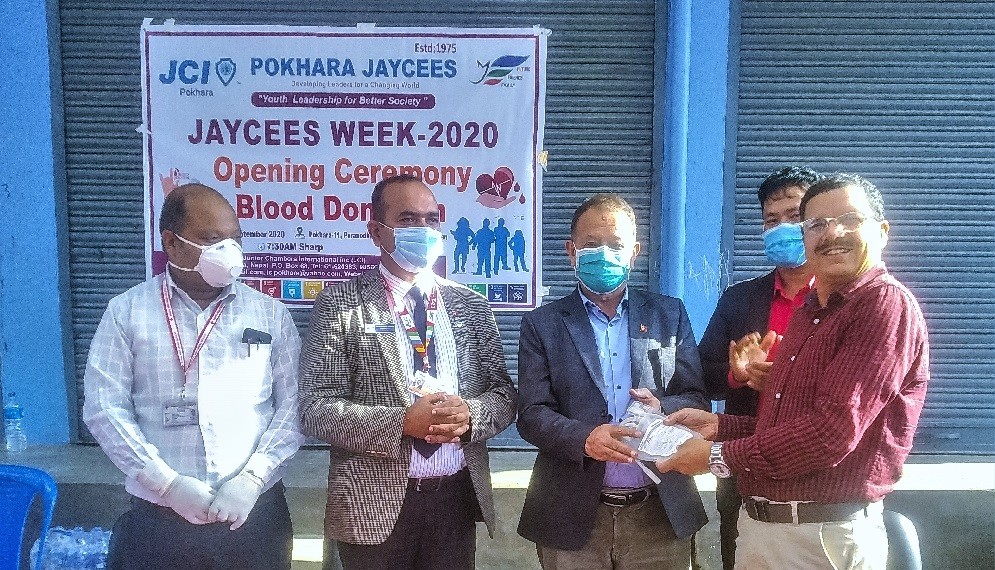 पोखरा जेसिजको   रक्तदान मा ४५ युनिट रगत संकलन