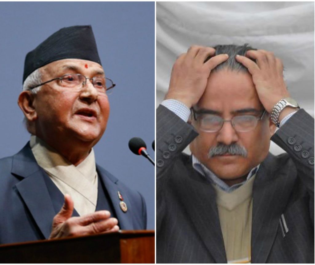 ओली र प्रचण्डबीच भनाभन