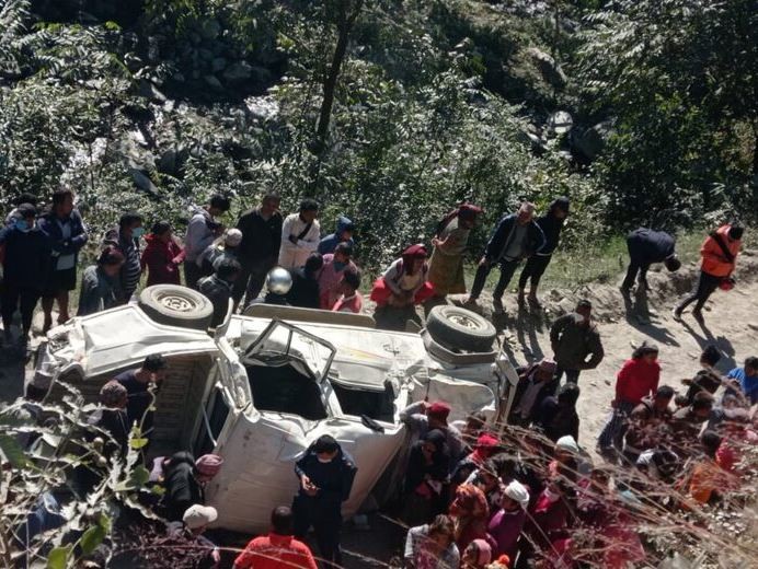 म्याग्दी बाबियाचौरमा  जिप दुर्घटना परि एक जनाको मृत्यु ५ जना घाइते
