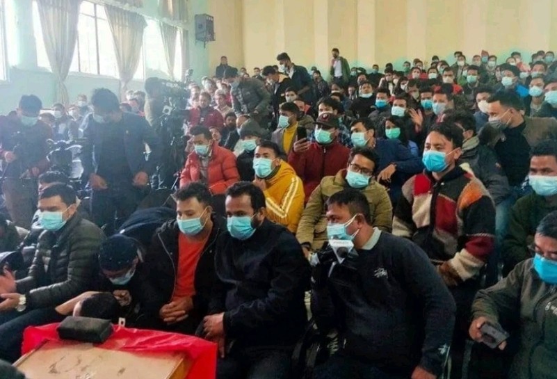 प्रचण्ड माधव पक्ष बिद्यार्थीको अलग्गै भेला