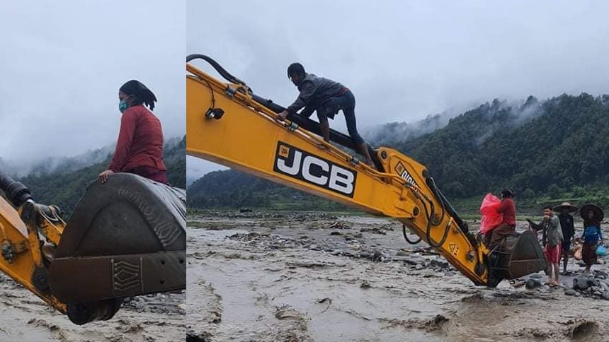 लमजुङ मध्यनेपाल मिदिम खोलामा आएको बाढीबाट प्रभावित ९ जनाको उद्धार