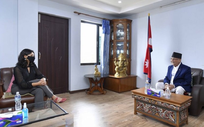एमसीसी उपाध्यक्ष फतेमा बालकोटमा, ओलीसँग भेटवार्ता जारी