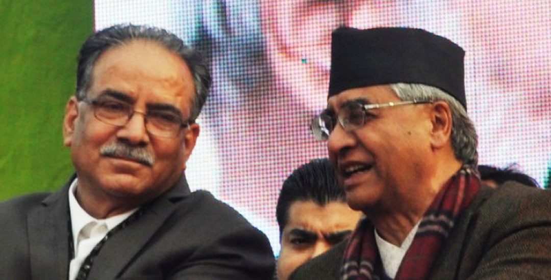 नव निर्वाचित सभापति शेर बहादर देउवालाई प्रचण्डले दिए बधाई
