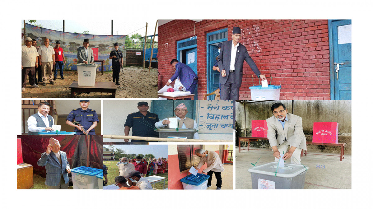 स्थानीय तह निर्वाचन: सभामुखदेखी राजनीतिक दलका प्रमुख र शीर्ष नेताले गरे मतदान  (तस्बिरहरू)