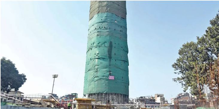 धरहरा निर्माण कार्य अझै २० प्रतिशत बाँकी