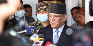 PM Dahal meets cadres at Maoist Centre central office
